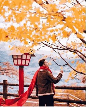[Архив] Картина по номерам Brushme Premium Красный шарф в Японии 25426, 40х50 см, 1 набор (SXM-03854