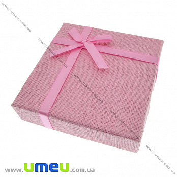 Подарочная коробочка для браслета Квадратная, 9х9х2 см, Розовая, 1 шт (UPK-035273)