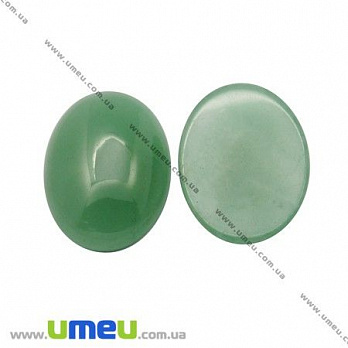 Кабошон нат. камень Авантюрин зеленый, Овал, 25х18 мм, 1 шт (KAB-003084)