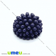 Кабошон з полімерної глини Квітка темно-синій, 12 мм, 1 шт (KAB-011720)