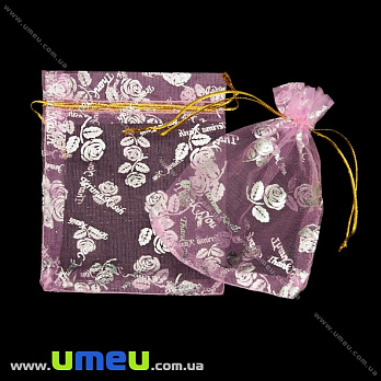 Подарочная упаковка из органзы, 10х12 см, Розовая, 1 шт (UPK-020396)