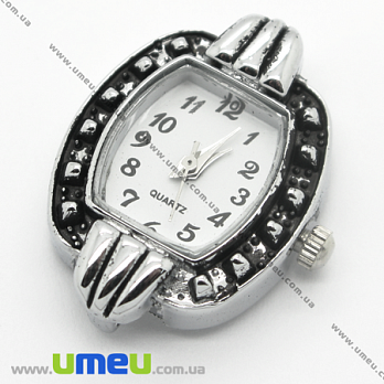 [Архив] Часы для браслетов квадратные, Античное серебро, 28х20 мм, 1 шт (CLC-006112)