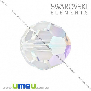 Бусина Swarovski 5000 Crystal AB, 8 мм, Граненая круглая, 1 шт (BUS-005319)