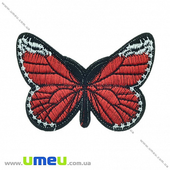 Термоаппликация Бабочка, 8х5,5 см, Красная, 1 шт (APL-022177)