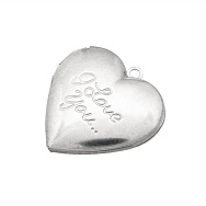 Медальйон Серце I Love You з нержавіючої сталі, 29х29х7 мм, Темне срібло, 1 шт (STL-054453)