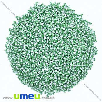 Бисер китайский мелкий, 12/0, Бело-зеленый натуральный, 2 мм, 25 г (BIS-035880)