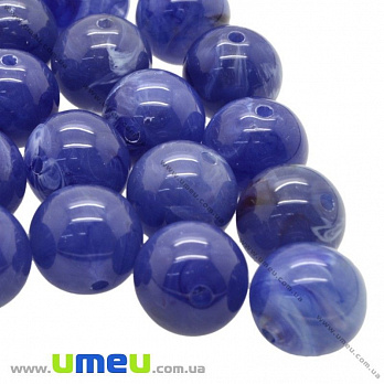 [Архив] Бусина имитация натурального камня, Круглая, 12 мм, Синяя, 1 шт (BUS-018348)