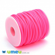 Шнур каучуковий порожнистий, 3 мм, Рожевий, 1 м (LEN-040195)