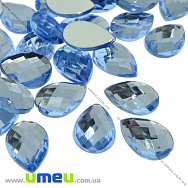 Кабошон пластиковий, Крапля гранована, 18х13 мм, Блакитний, 1 шт (KAB-022065)