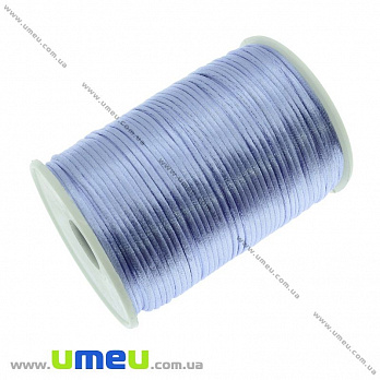 Атласный нейлоновый шнур, 2 мм, Голубой, 1 м (LEN-021721)