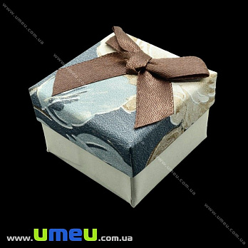 Подарочная коробочка Квадратная с узором под кольцо, 4,5х4,5х3,5 см, Коричневая, 1 шт (UPK-023080)