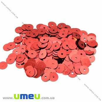 Пайетки Китай круглые, 6 мм, Красные, 5 г (PAI-031966)