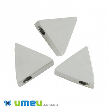 Бусина из нержавеющей стали Треугольник, 8х8х8 мм, Темное серебро, 1 шт (STL-044590)