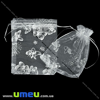 Подарочная упаковка из органзы, 10х12 см, Белая, 1 шт (UPK-012356)