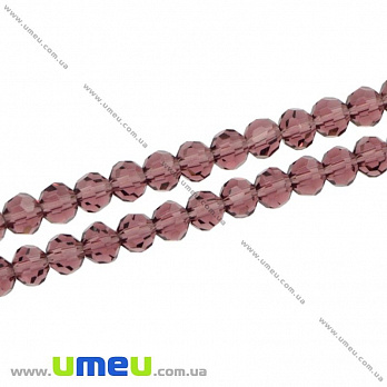 Бусина под хрусталь граненая круглая, 4 мм, Фиолетово-коричневая, 1 шт (BUS-017399)