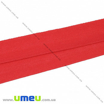 Трикотажная бейка (матовая), 15 мм, Красная, 1 м (LEN-027629)