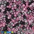 Бисер японский Miyuki круглый RR 11/0 №MIX84, Микс розовый, 5 г (BIS-045560)