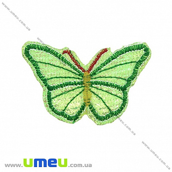 Термоаппликация Бабочка блестящая, 6х4 см, Зеленая, 1 шт (APL-022204)