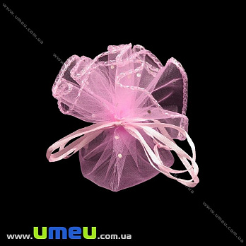 Подарочный мешочек из органзы, 8-10 см, Розовый, 1 шт (UPK-020321)