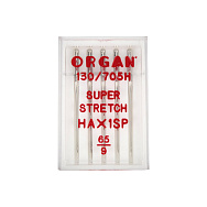 Иглы ORGAN SUPER STRETCH №65/9 для бытовых швейных машин, 5 шт, 1 набор (SEW-054950)