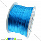 Атласный нейлоновый шнур, 1 мм, Ярко-голубой, 1 м (LEN-003404)