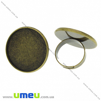 Кольцо под кабошон 25 мм, Античная бронза, 1 шт (OSN-019925)