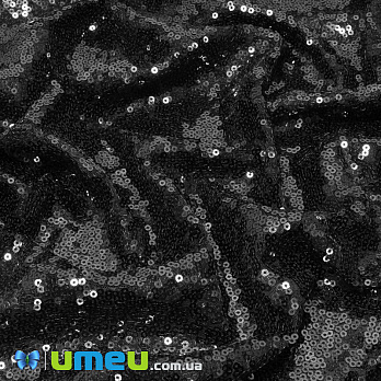 Фатин с пайетками, Черный, 1 лист (20х30 см) (LTH-040723)
