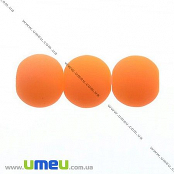 Бусина стеклянная НЕОН, 8 мм, Оранжевая флуоресцентная, 1 шт (BUS-007225)