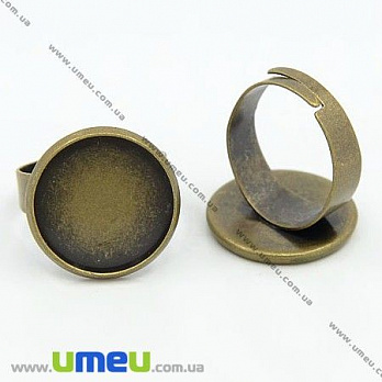 Кольцо под кабошон 16 мм, Античная бронза, 1 шт (OSN-012259)