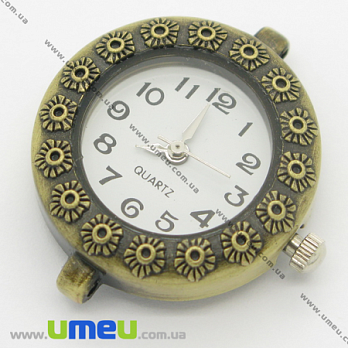 [Архив] Часы для браслетов круглые, Античная бронза, 30х25 мм, 1 шт (CLC-006153)