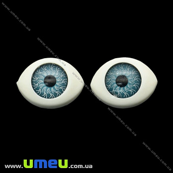 Глазки клеевые для кукол, 14,5х11 мм, Голубые, 1 пара (DIF-023228)