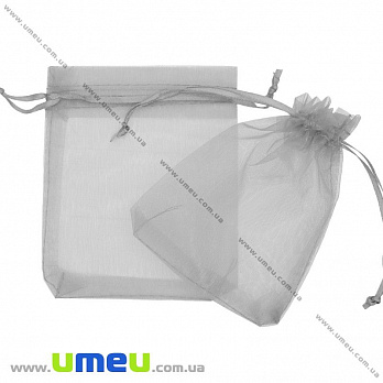 Подарочная упаковка из органзы, 10х12 см, Серая, 1 шт (UPK-009765)