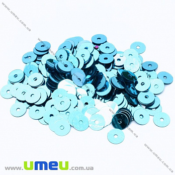 Пайетки Китай круглые, 6 мм, Голубые, 5 г (PAI-031967)