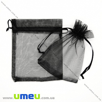 Подарочная упаковка из органзы, 10х12 см, Черная, 1 шт (UPK-009762)