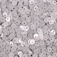 Паєтки Індія круглі плоскі (зміщений отвір), 4 мм, Сріблясті матові, 5 г (PAI-051176)