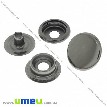 Кнопка каппа (пробивная) металлическая, Черная, 15 мм, 1 шт (SEW-023998)