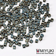 Бісер японський Miyuki Cubes SB18-2008, 1,8 мм, Ірис зелений матовий, 5 г (BIS-053284)