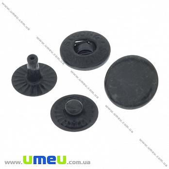 Кнопка альфа (пробивная) металлическая, Черная, 12 мм, 1 шт (SEW-024002)