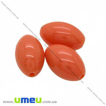 Бусина имитация натурального камня, Рис, 20х12 мм, Оранжевая, 1 шт (BUS-018383)