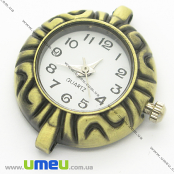 [Архив] Часы для браслетов круглые, Античная бронза, 28х22 мм, 1 шт (CLC-006159)