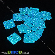 Паєтки Китай квадратні, 12,5х12,5 мм, Блакитні, 5 г (PAI-013136)