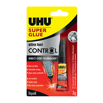 Клей UHU Super Glue Универсальный секундный, 3 мл, 1 шт (INS-053306)