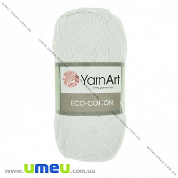 Пряжа YarnArt Eco-cotton 100 г, 220 м, Белая 760, 1 моток (YAR-025215)