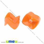 Бусина пластиковая Зигзаг, 9,5х8 мм, Оранжевая, 1 шт (BUS-008792)