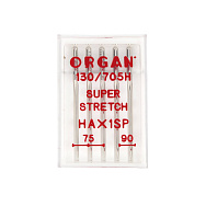 Иглы ORGAN SUPER STRETCH №75-90 для бытовых швейных машин, 5 шт, 1 набор (SEW-054951)