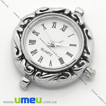 [Архив] Часы для браслетов круглые, Античное серебро, 31х25 мм, 1 шт (CLC-006113)