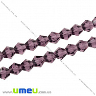 Намистина під кришталь Біконус, 6х6 мм, Фиолетово-коричнева, 1 шт (BUS-031324)