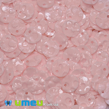 Пайетки Индия круглые тисненые (смещённое отверстие), 8 мм, Розовые, 5 г (PAI-037448)