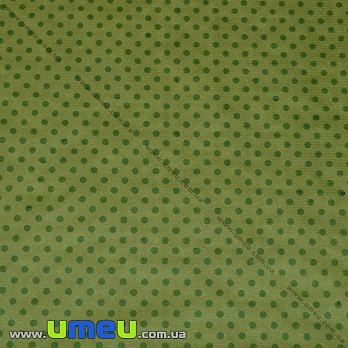 Упаковочная бумага Горох, Зеленая, 68х100 см, 1 лист (UPK-019283)