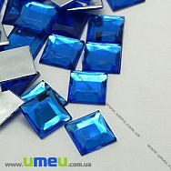 Кабошон пластиковий, Квадратний гранований, 12х12 мм, Синій, 1 шт (KAB-009539)